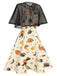 1950s Halloween Cap Costume Dress, classic 1950s style elegant retro fashion - Image 5
