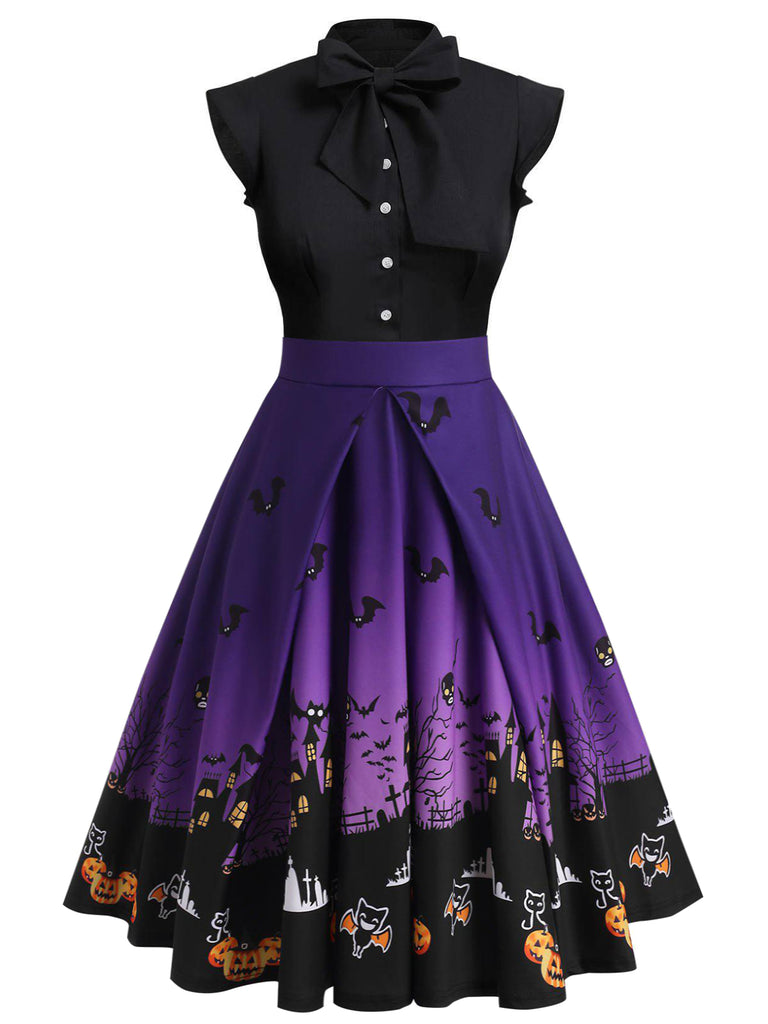 1950s Halloween Pumpkin Patchwork Dress — vintage elegance for the modern woman