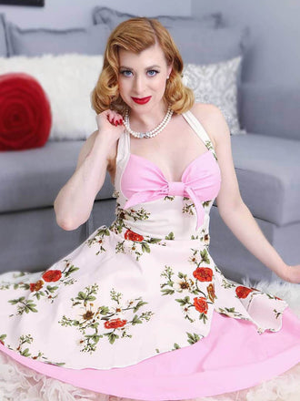 1950s Halter Floral Swing Dress: timeless style reimagined