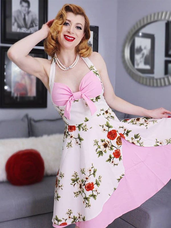 1950s Halter Floral Swing Dress — vintage elegance for the modern woman