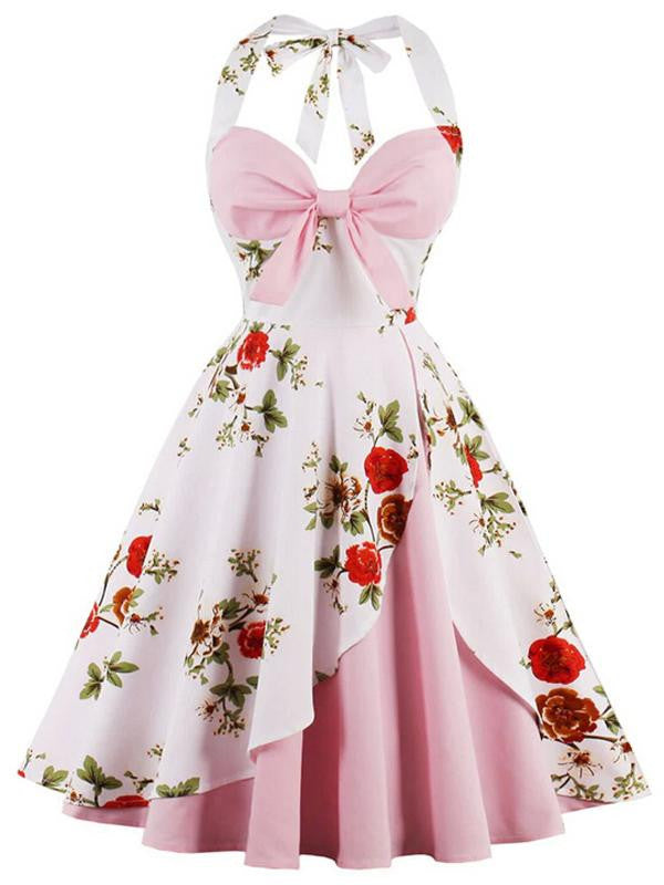 1950s Halter Floral Swing Dress — vintage elegance for the modern woman