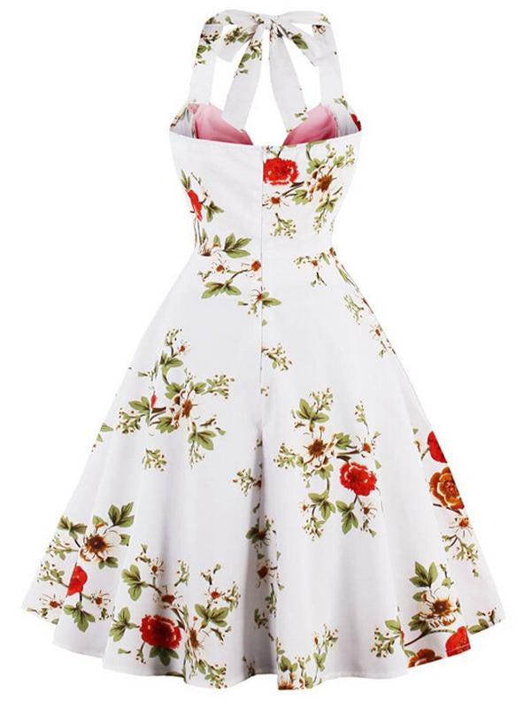1950s Halter Floral Swing Dress: timeless style reimagined