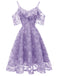 1950s Lace Cold Shoulder Ruffle Dress, classic 1950s style elegant retro fashion - Image 18