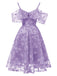 1950s Lace Cold Shoulder Ruffle Dress, classic 1950s style elegant retro fashion - Image 20