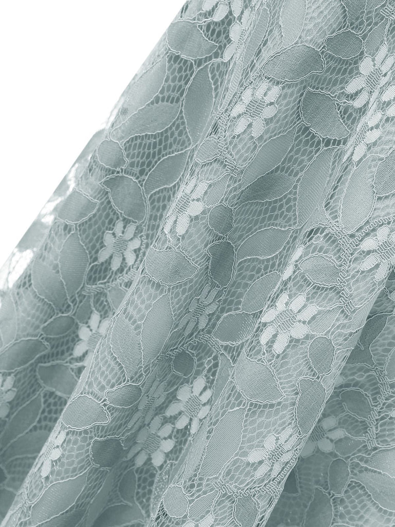 1950s Lace Cold Shoulder Ruffle Dress, classic 1950s style elegant retro fashion - Image 6