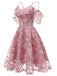 1950s Lace Cold Shoulder Ruffle Dress — vintage elegance for the modern woman