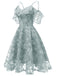 1950s Lace Cold Shoulder Ruffle Dress — vintage elegance for the modern woman