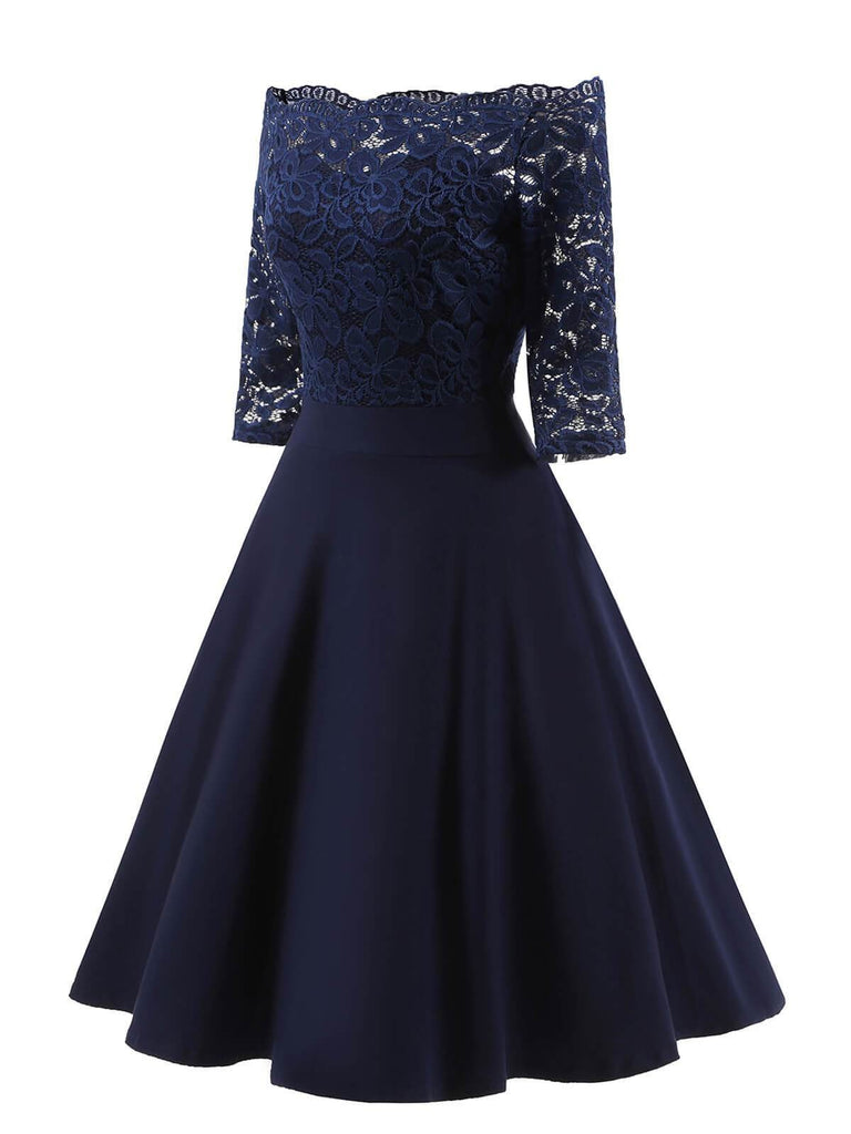 1950s Lace Off Shoulder Dress: timeless style reimagined