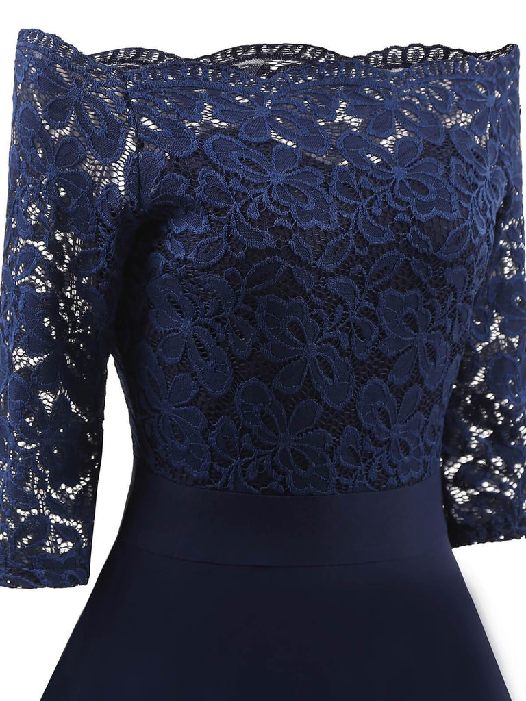 1950s Lace Off Shoulder Dress: timeless style reimagined