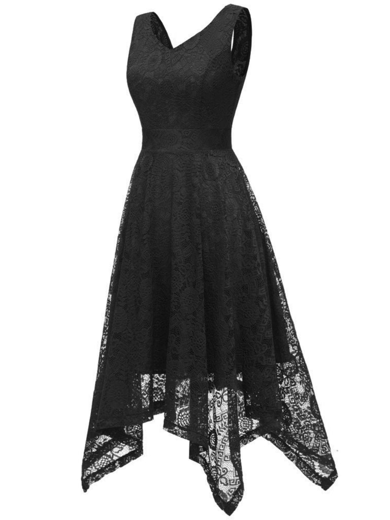 1950s Lace Pointed Hem Swing Dress: timeless style reimagined