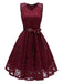 1950s Lace V Neck Bow Dress, classic 1950s style elegant retro fashion - Image 10
