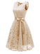 1950s Lace V Neck Bow Dress, classic 1950s style elegant retro fashion - Image 5