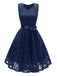 1950s Lace V Neck Bow Dress, classic 1950s style elegant retro fashion - Image 7