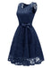 1950s Lace V Neck Bow Dress, classic 1950s style elegant retro fashion - Image 8