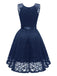 1950s Lace V Neck Bow Dress, classic 1950s style elegant retro fashion - Image 9
