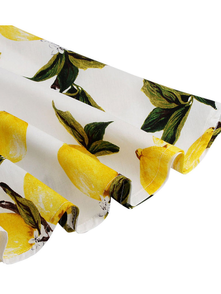 1950s Lemon Bow Swing Dress, classic 1950s style elegant retro fashion - Image 6