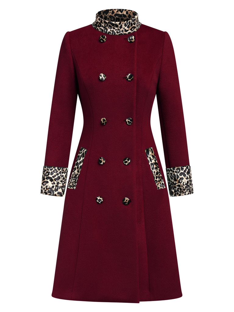 1950s Leopard Patchwork Button Coat: timeless style reimagined