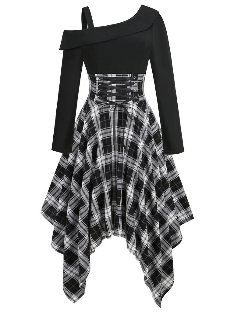 1950s Long Sleeve Patchwork Swing Dress — vintage elegance for the modern woman