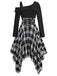 1950s Long Sleeve Patchwork Swing Dress — vintage elegance for the modern woman