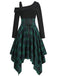 1950s Long Sleeve Patchwork Swing Dress — vintage elegance for the modern woman