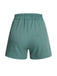Mint Green 1950s Solid Pleating Decorative Pocket Shorts - vintage fashion, retro style