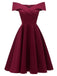 1950s Off Shoulder Swing Dress - vintage dress, retro fashion, elegant style for vintage lovers