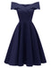 1950s Off Shoulder Swing Dress: beautiful vintage dress, retro fashion, elegant style with timeless appeal