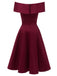 1950s Off Shoulder Swing Dress: timeless style reimagined