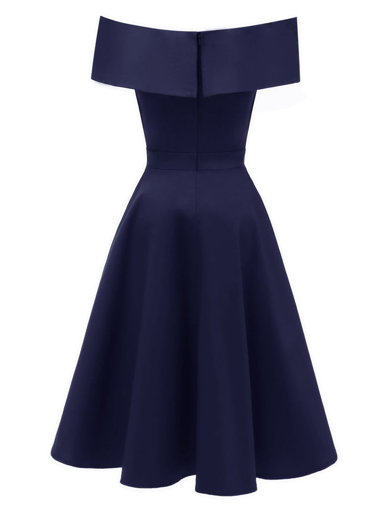 1950s Off Shoulder Swing Dress: timeless style reimagined