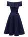 1950s Off Shoulder Swing Dress: timeless style reimagined