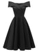 This 1950s Off Shoulder Swing Dress wraps her in 1950s elegance, one twirl at a time