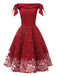 1950s Off-shoulder Snowflake Dress — vintage elegance for the modern woman