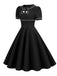 1950s Patchwork Button Swing Vintage Dress — vintage elegance for the modern woman