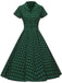1950s Plaid Button Swing Dress, classic 1950s style elegant retro fashion - Image 2