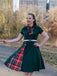 1950s Plaid Patchwork Bow Swing Dress — vintage elegance for the modern woman