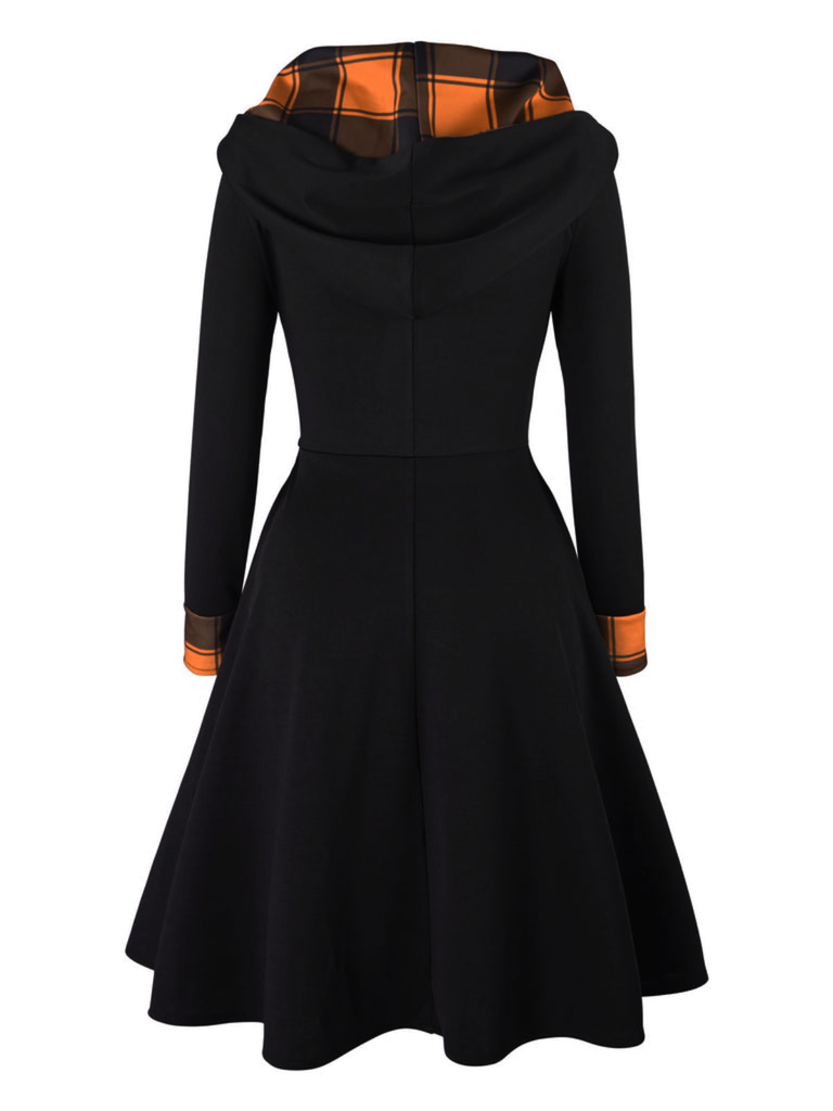 1950s Plaids Hooded Patchwork Dress — vintage elegance for the modern woman