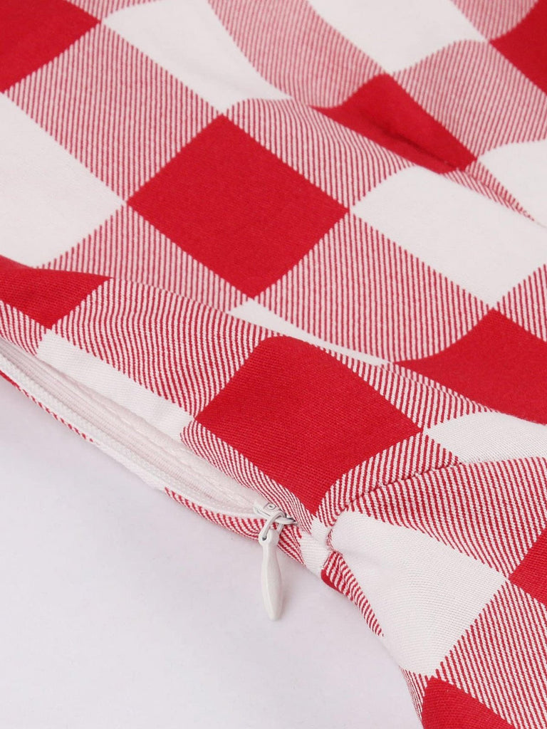 Red White 1950s Pockets Plaid Dress: timeless style reimagined