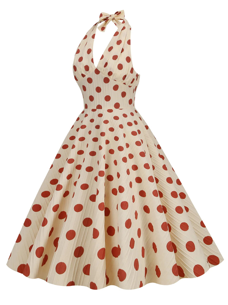 1950s Polka Dot Halter Swing Dress — vintage elegance for the modern woman