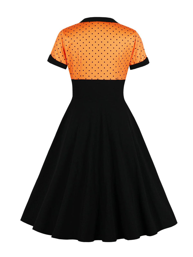 1950s Polka Dot Patchwork Swing | 1950s | vintage dress, retro fashion