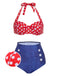 1950s Retro Polka Dot Halter Bikini Swimsuit: timeless style reimagined