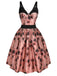 1950s Roses Embossed Satin Swing Dress — vintage elegance for the modern woman