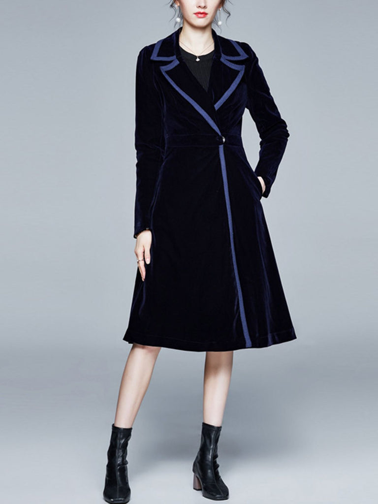 1950s Solid Patchwork Velvet Coat: timeless style reimagined