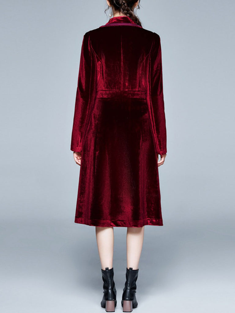 1950s Solid Patchwork Velvet Coat - vintage fashion, retro style