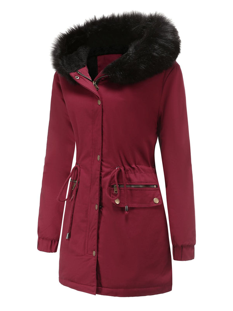 1950s Solid Zipper Fur Trimmed Coat — vintage elegance for the modern woman