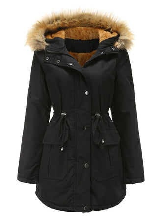 1950s Solid Zipper Fur Trimmed Coat: timeless style reimagined