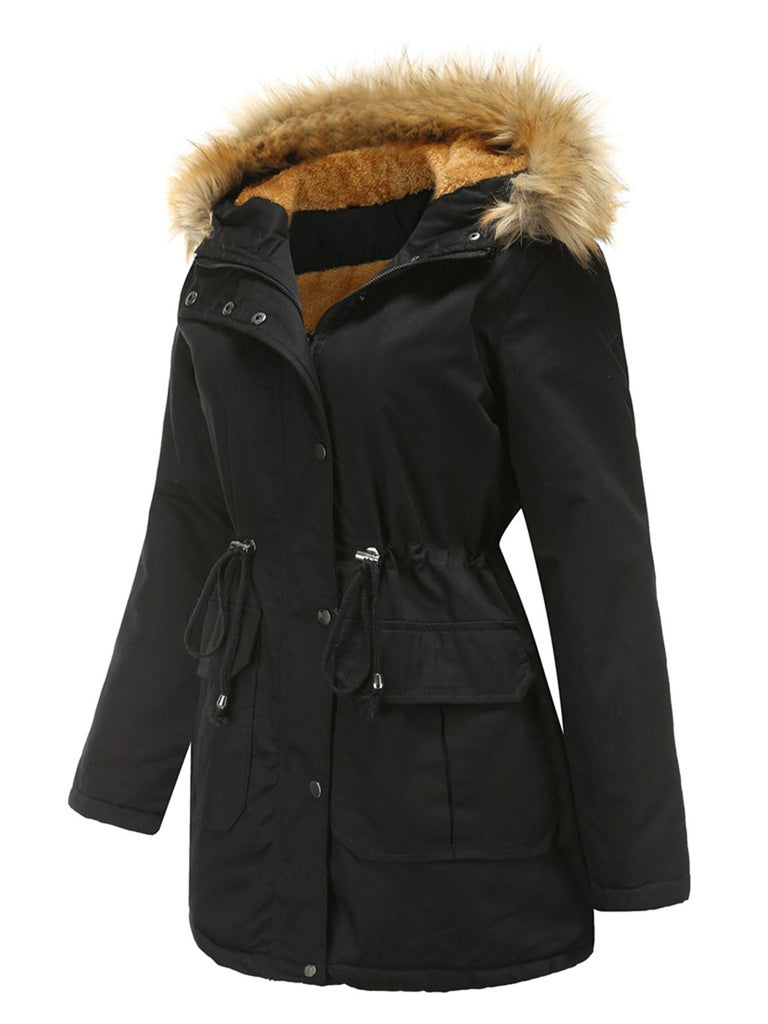 1950s Solid Zipper Fur Trimmed Coat — vintage elegance for the modern woman