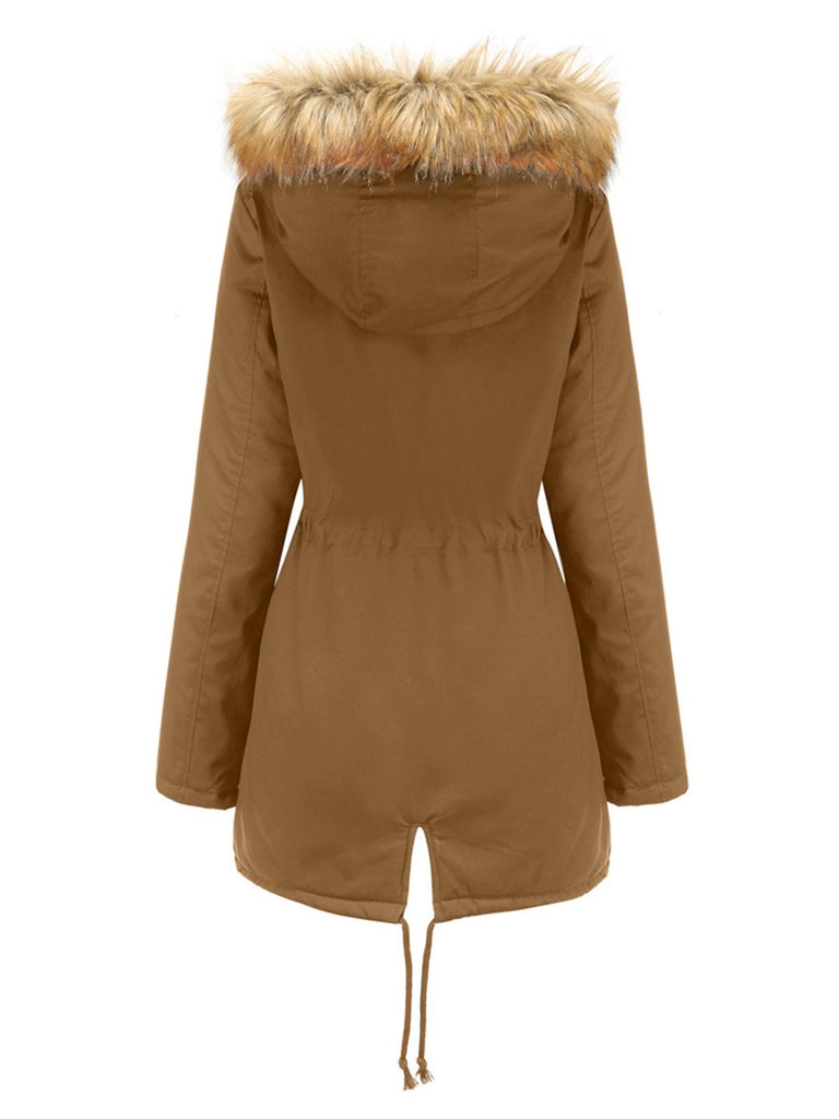 1950s Solid Zipper Fur Trimmed Coat — vintage elegance for the modern woman