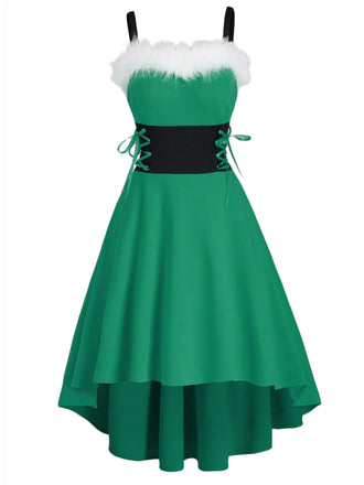 1950s Strap Furry Lace Up Dress: timeless style reimagined