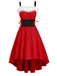 1950s Strap Furry Lace Up Dress, classic 1950s style elegant retro fashion - Image 1