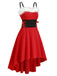 1950s Strap Furry Lace Up Dress, classic 1950s style elegant retro fashion - Image 2